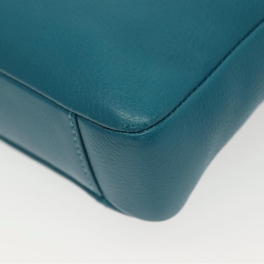 BVLGARI top handle Shoulder Bag Leather Turquoise Blue - Picture 9 of 14